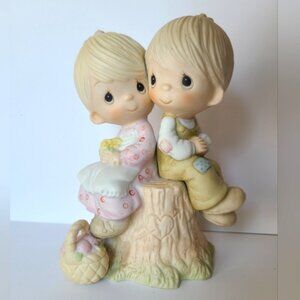 Vintage Precious Moments Love One Another Couple Collectible Porcelain Figurine